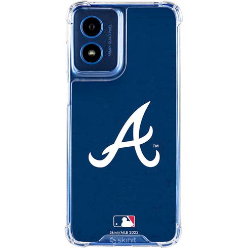MLB Atlanta Braves - Solid Distressed Moto G 5G (2024) Clear Case